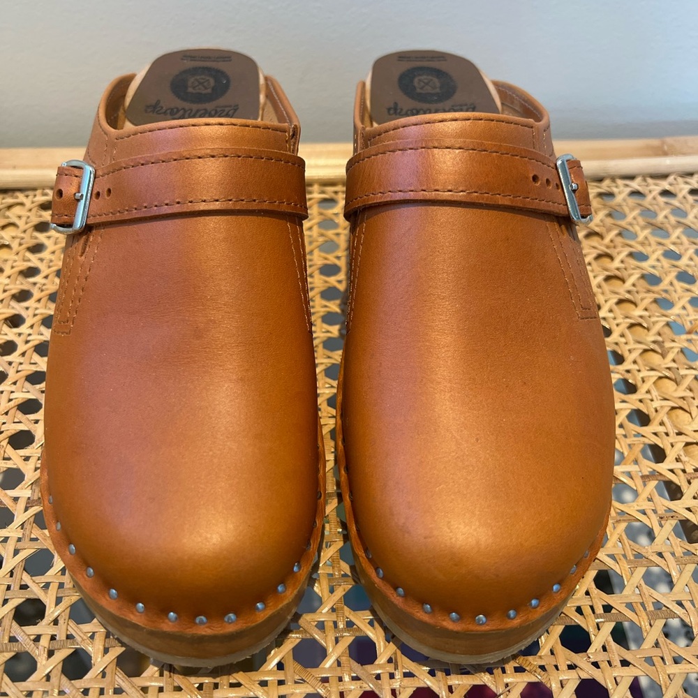 Troentorp Leather Wooden Clogs - 38 / 8 - Picture 4 of 7